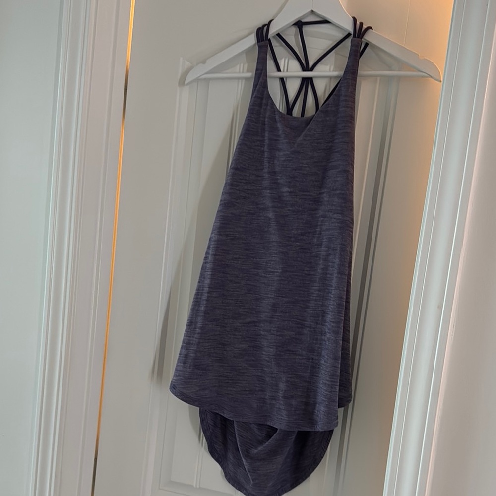 Lululemon Athletica Purple Asymmetrical Backless Tank Top